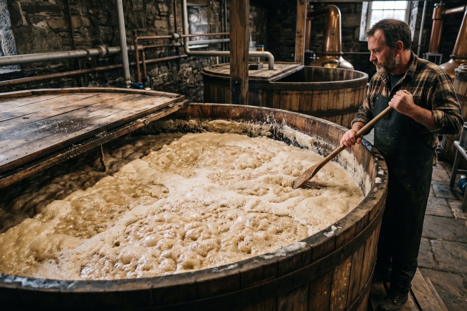 Combien de temps les céréales fermentent pour un whisky